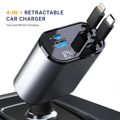 FAST CHARGE RETRACTABLE CAR CHARGER