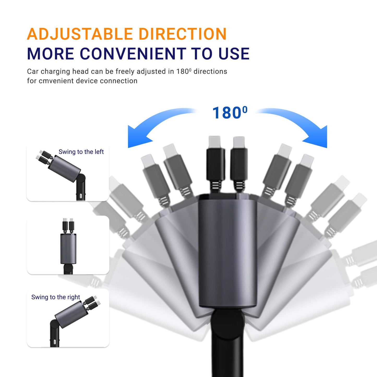 FAST CHARGE RETRACTABLE CAR CHARGER