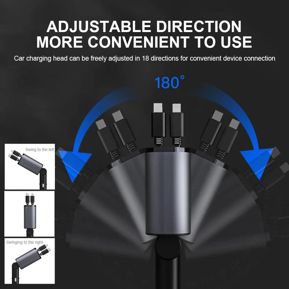 FAST CHARGE RETRACTABLE CAR CHARGER