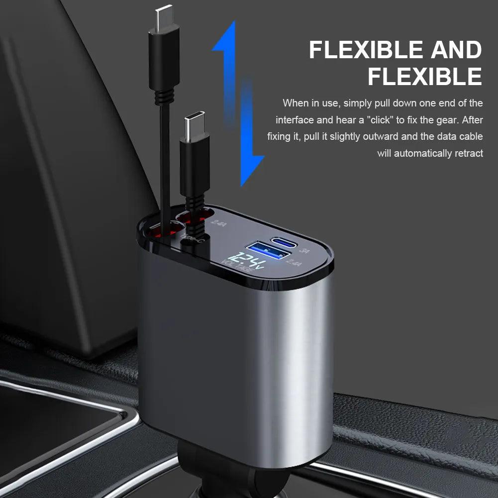 FAST CHARGE RETRACTABLE CAR CHARGER